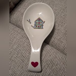 Thomson Pottery Tableware Birdhouse Spoon Rest Rustic Kitchen Blue Red